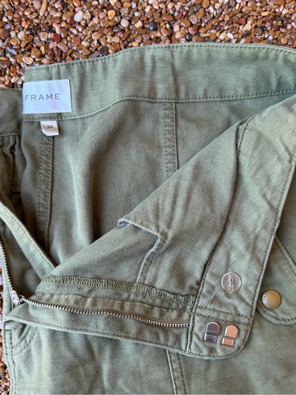 Frame High Waist Utility Barrel Pants - Washed Winter Moss - Picture 9 of 9